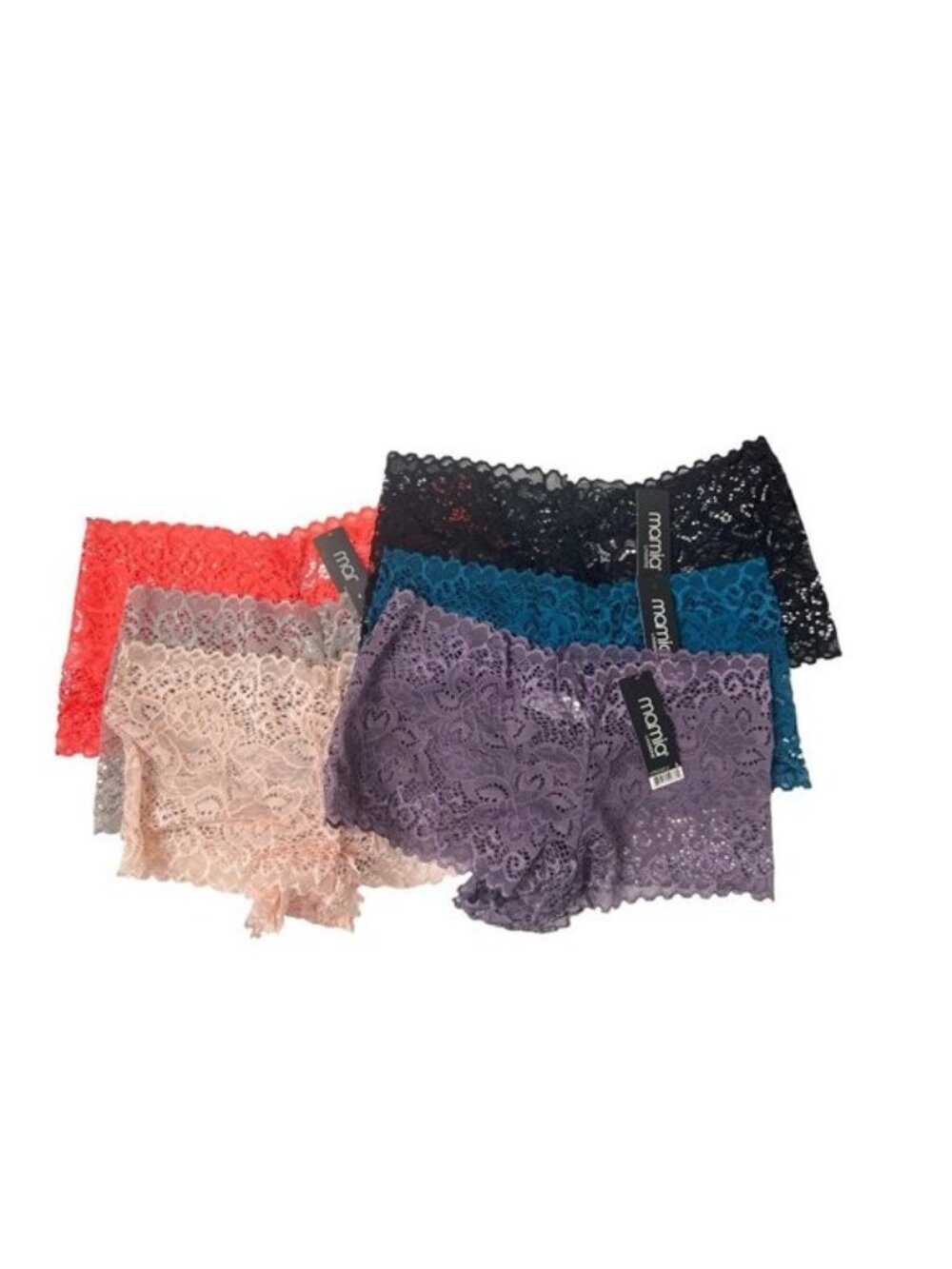 Lace Boy-Short Panties 6-Pack Large Multicolor Comfortable & Stylish